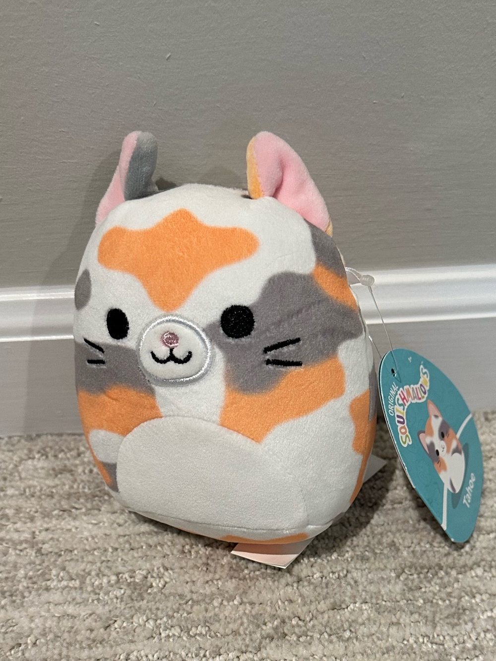 Squishmallows Calico Cat Plush - White, Orange, Gray, Pink
